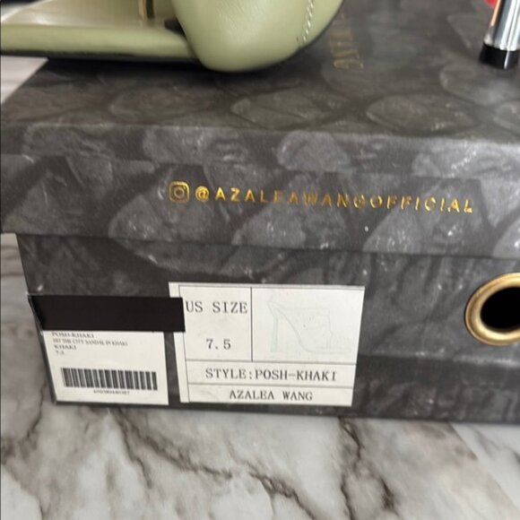 Azalea Wang Posh Khaki Hit the City Sandles Sz 7.5- Viral New Heels retails 109$ - Picture 2 of 16